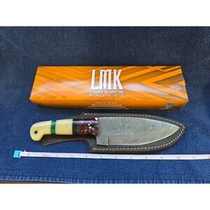 Hunting Bowie Knife 10.5 Inch Custom Made Forged Damascus Blade LMK Knives #6947